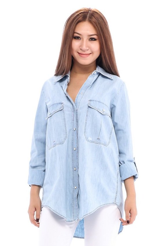 lazada-so-mi-jean-nu-shirt-zara-xanh-duong