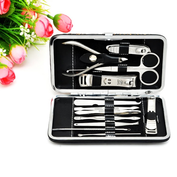 Bộ dụng cụ chăm sóc móng 12 món đa năng (Bạc)