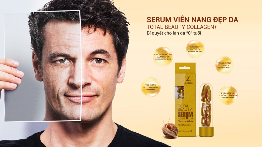 Serum Viên Nang 24k Collagen+ Đẹp Da LANGCE Total Beauty dành cho nam