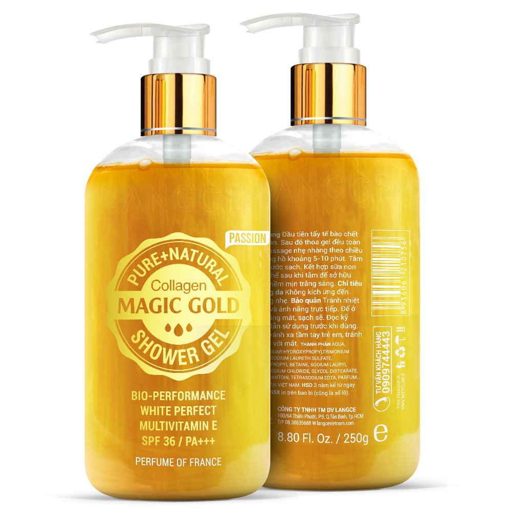 Bộ tẩy tế bào chết aha/bha+ BODY it toàn thân 100g và gel tắm vàng collagen trắng da, chống nắng 250g (tem trắng) LANGCE dành cho nam