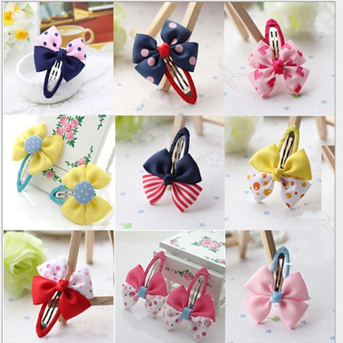 Bộ kẹp nơ handmade xinh xắn kẻ sọc KN48