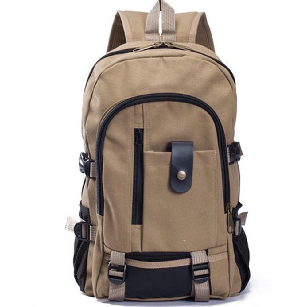 Amart Canvas Men′s Backpacks Outdoor Men Bags Casual Backpack(Khaki) - intl