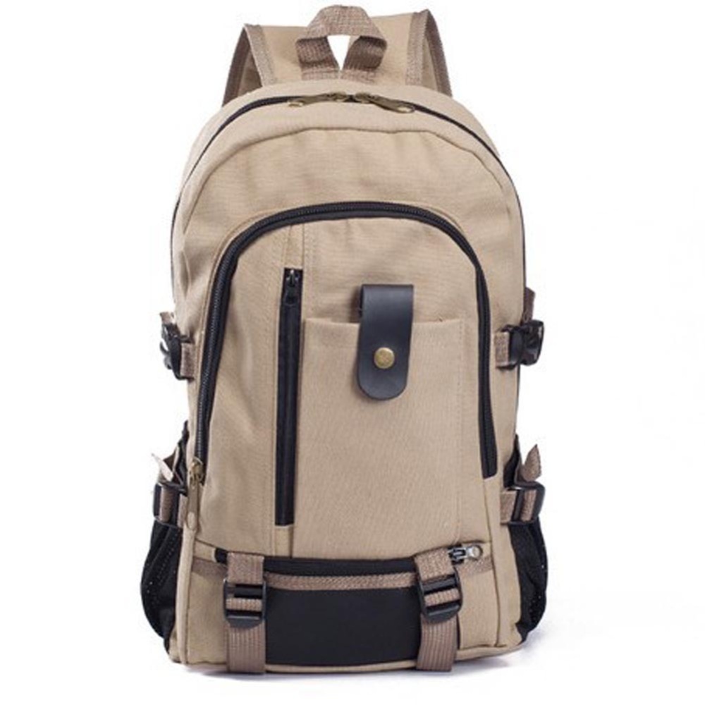 Amart Canvas Men′s Backpacks Outdoor Men Bags Casual Backpack(Khaki) - intl