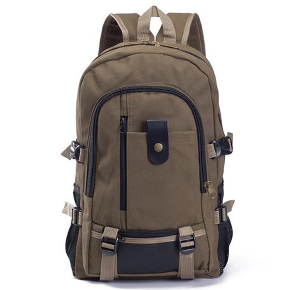 Amart Canvas Men′s Backpacks Outdoor Men Bags Casual Backpack(Khaki) - intl
