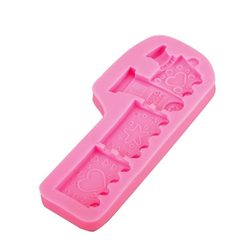 BUYINCOINS DIY Cute Bake Cake Mould Sugar Cartoon Small Train Silicon Mold Tool - intl