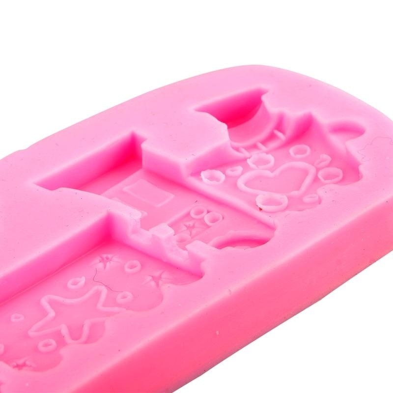 BUYINCOINS DIY Cute Bake Cake Mould Sugar Cartoon Small Train Silicon Mold Tool - intl