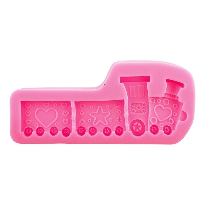 BUYINCOINS DIY Cute Bake Cake Mould Sugar Cartoon Small Train Silicon Mold Tool - intl