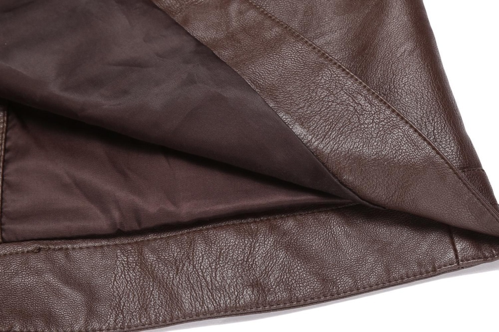 Toprank Men Fashion Stand Collar Long Sleeve PU Faux-Leather Moto Biker Jacket (Coffee) - intl
