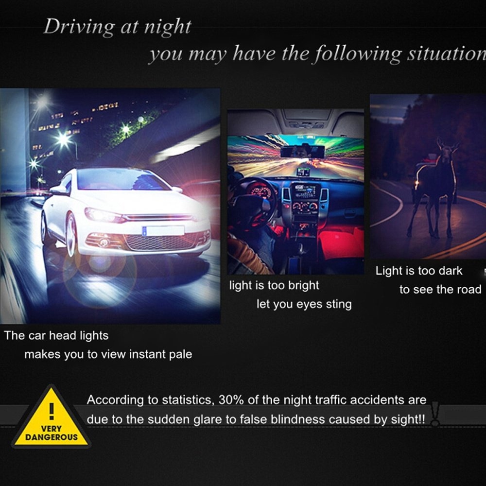 2Pcs Fashion UV400 Polarized Anti-Glare Night Car Driving Men Eyeglasses Sunglasses - intl