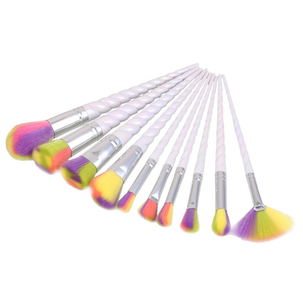 10pcs Makeup Rainbow Powder Eyeshadow Cosmetic Brush Set Portable Brushes - intl