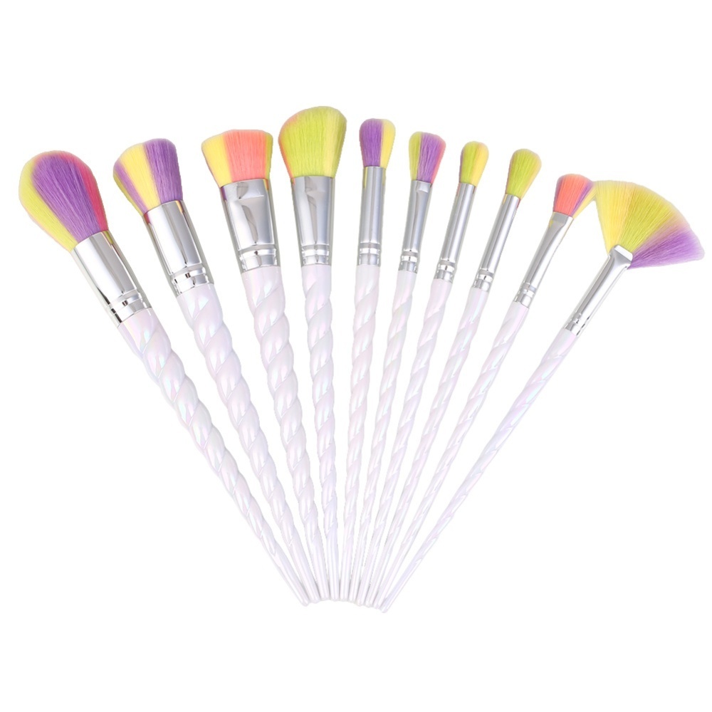 10pcs Makeup Rainbow Powder Eyeshadow Cosmetic Brush Set Portable Brushes - intl