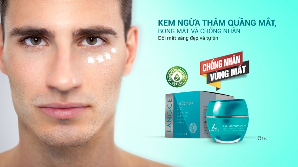 Kem Trị Thâm Quầng Mắt, Bọng Mắt, Chống Nhăn 12g TẶNG Gel Vệ Sinh 100ml LANGCE dành cho nam