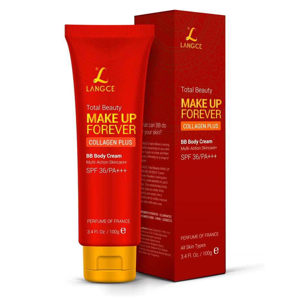 Bộ Gel Tắm Vàng 24K Trắng Da, Chống Nắng 250g + Kem Trang Điểm Trắng Da Toàn Thân Collagen+ Chống Nắng 100g LANGCE dành cho nam