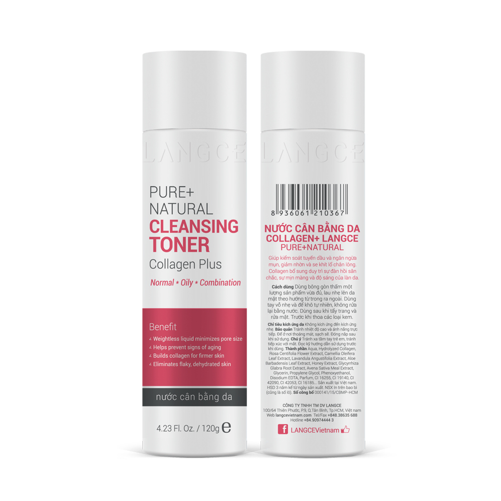 Toner - Nước Cân Bằng Mịn Da Ngừa Dị Ứng Da Dầu 120g TẶNG Gel Gội Sạch Vẩy Nấm, Gàu Hết Ngứa Da Đầu 100ml LANGCE dành cho nam