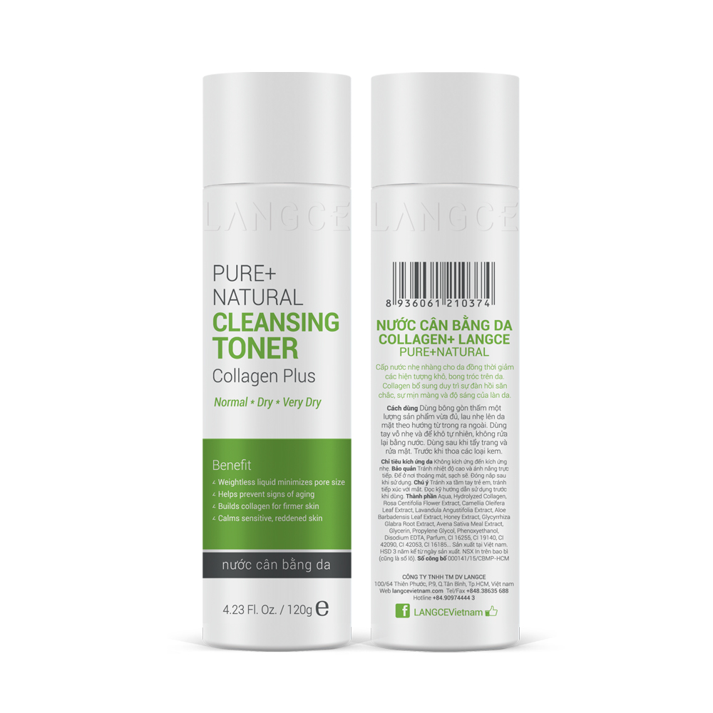 Toner - Nước Cân Bằng Mịn Da Giữ Ẩm Da Khô 120g TẶNG Gel Gội Sạch Vẩy Nấm, Gàu Hết Ngứa Da Đầu 100ml LANGCE dành cho nam