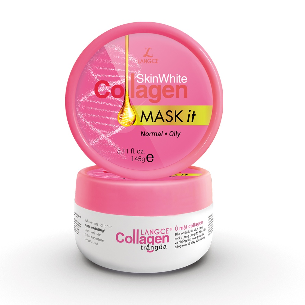 Mặt Nạ Dưỡng Trắng Đẹp Da Collagen Da Nhờn 145g TẶNG Gel Vệ Sinh 100ml LANGCE dành cho nam
