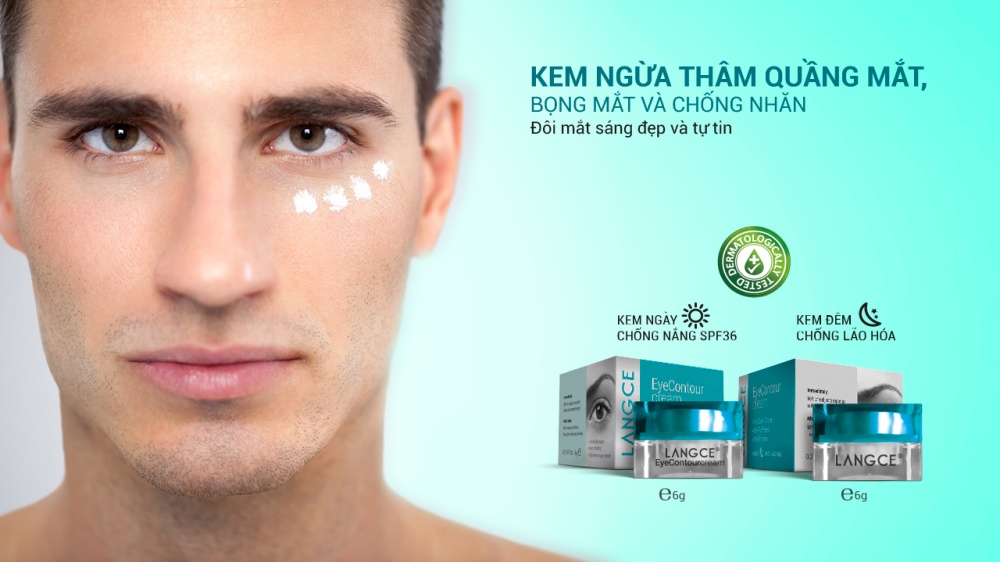 Kem Trị Thâm Quầng Mắt, Bọng Mắt Ngáy và Đêm 6g TẶNG Gel Vệ Sinh 100ml LANGCE dành cho nam