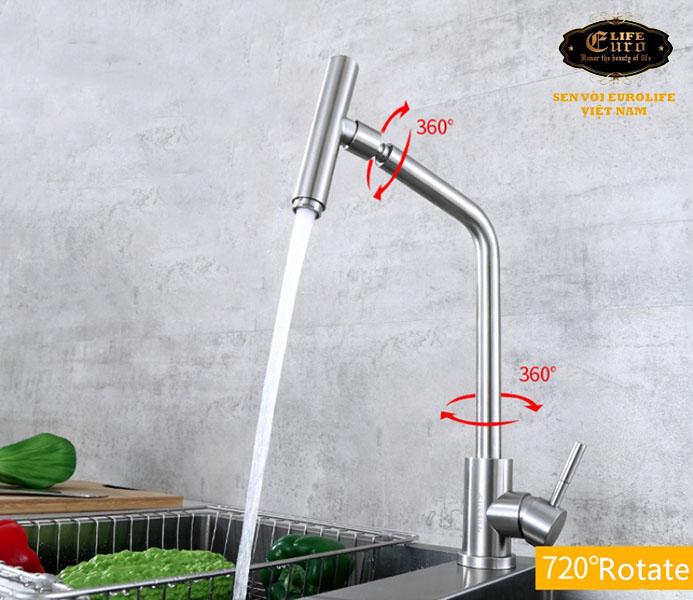 Vòi rửa chén nóng lạnh Inox SUS 304 Eurolife EL-T031-4 .jpg