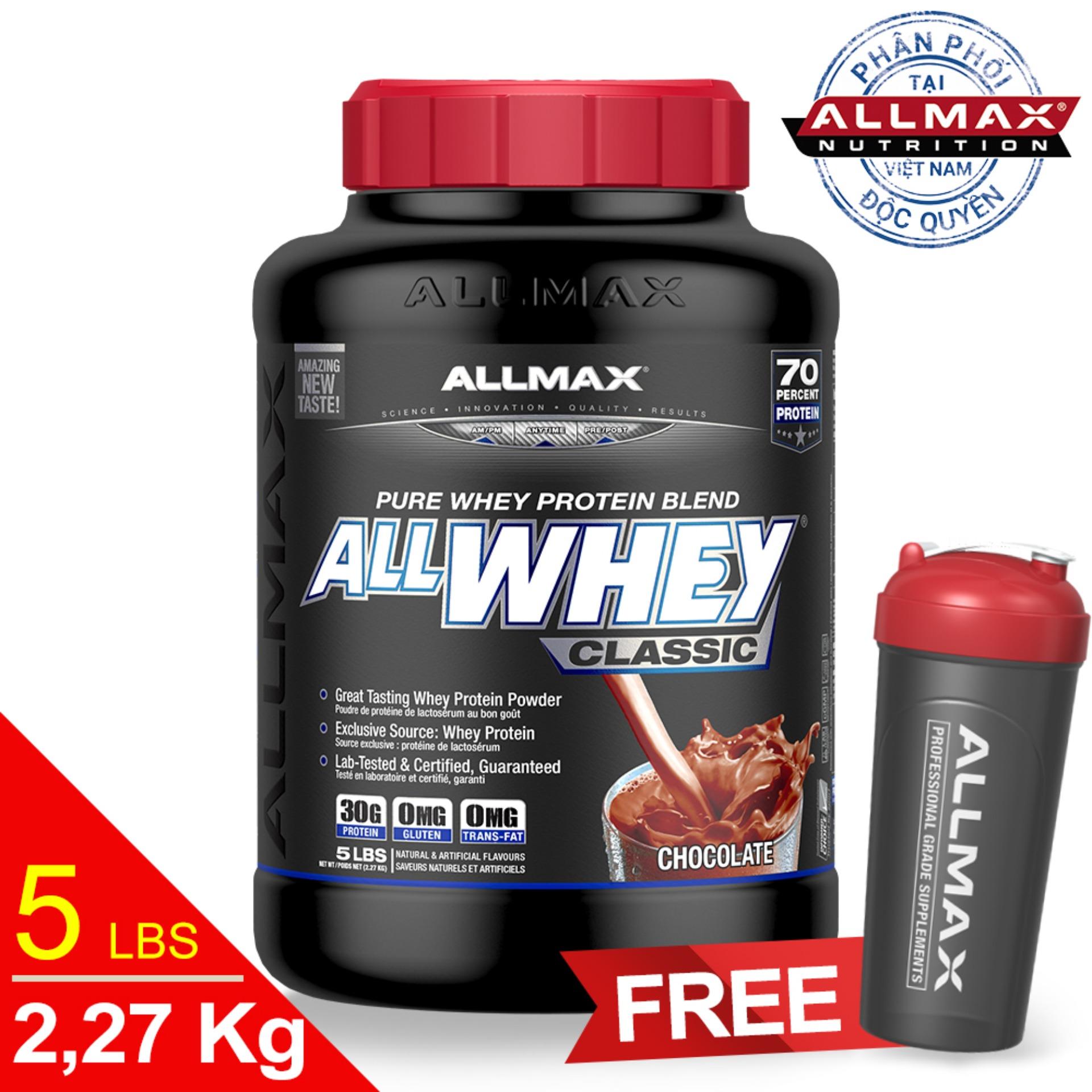 [Hcm][Thực Phẩm Dinh Dưỡng Thể Thao] Whey Protein Tăng Cơ Allmax Allwhey Classic Chocolate 5Lbs (2.5Kg)