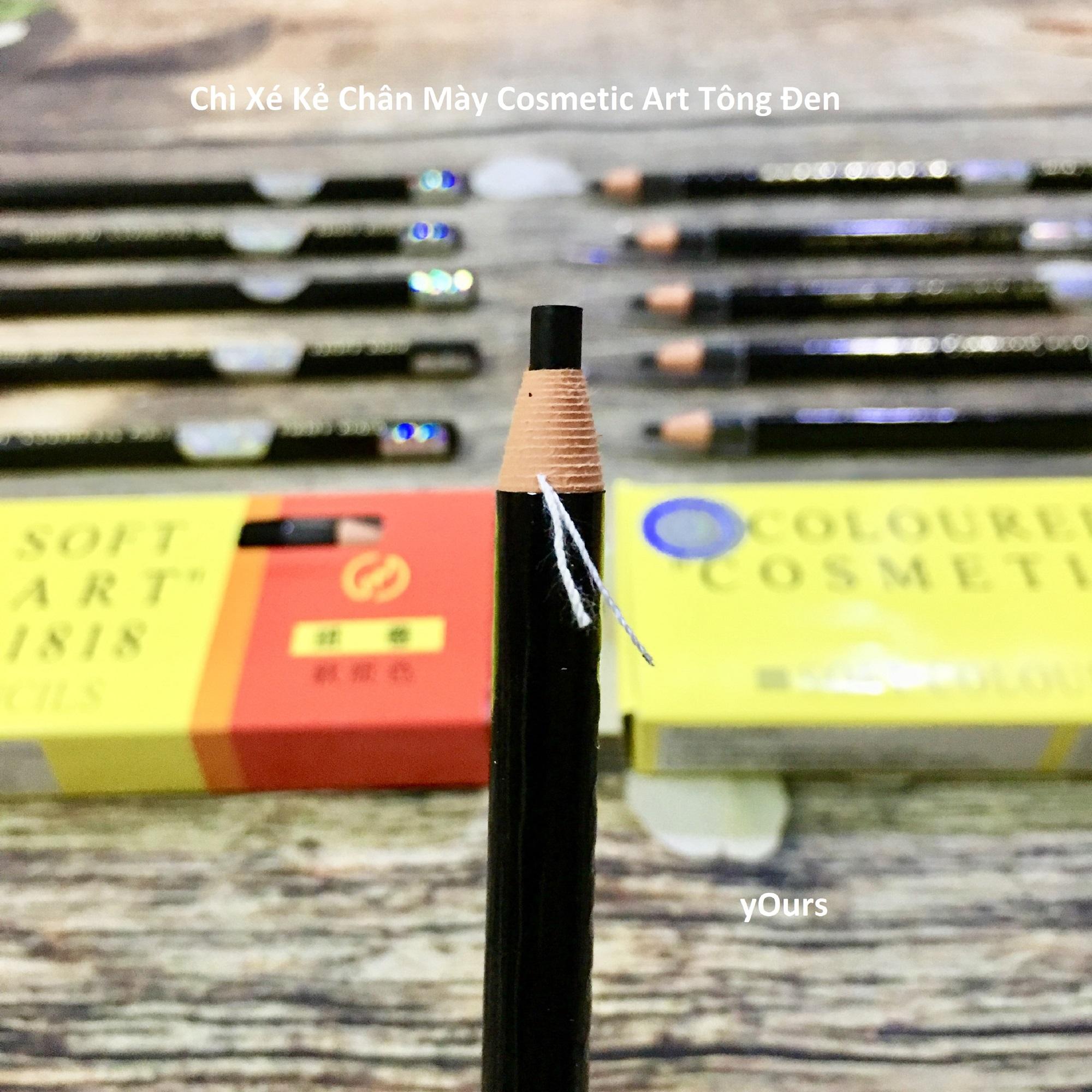 [Combo 2 Cây] Chì Xé Kẻ Chân Mày Cosmetic Art Eyebrow Pencil Màu Đen 2 Tem 1818 - Chì Kẻ Mày Cosmeti