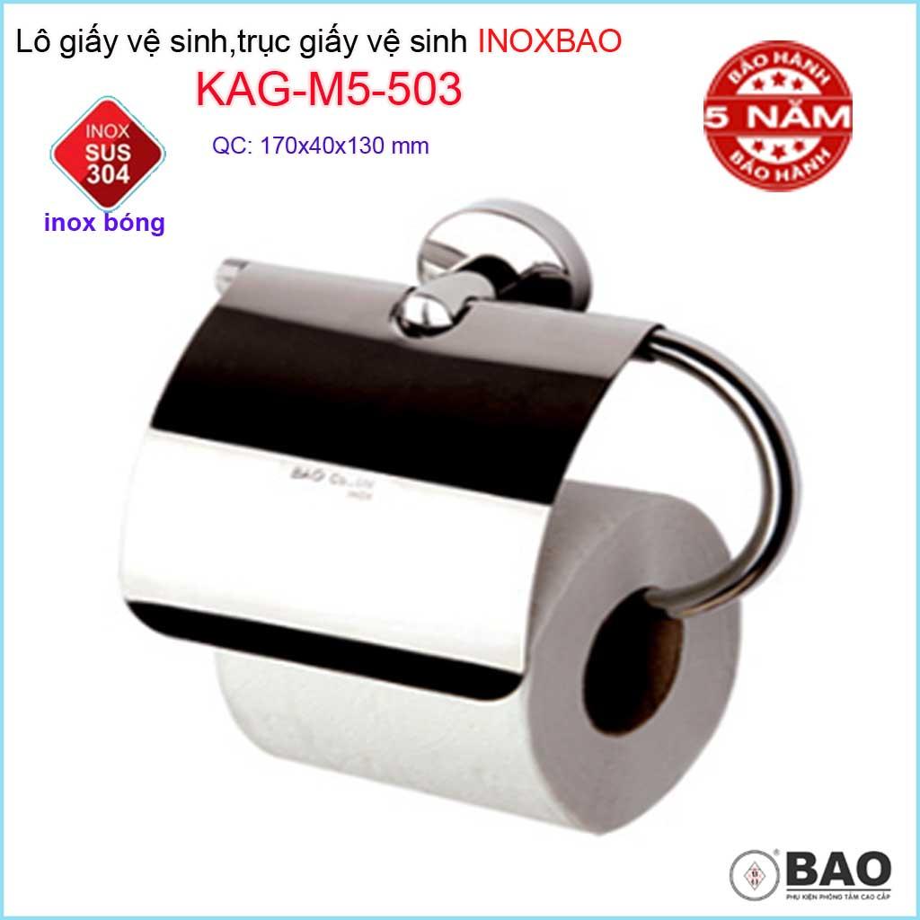 [HCM]Hộp đựng giấy vệ sinh Inox Bảo KAG-M5-503 Móc giấy toilet SUS304 đế tròn inox dập khuôn cao cấp