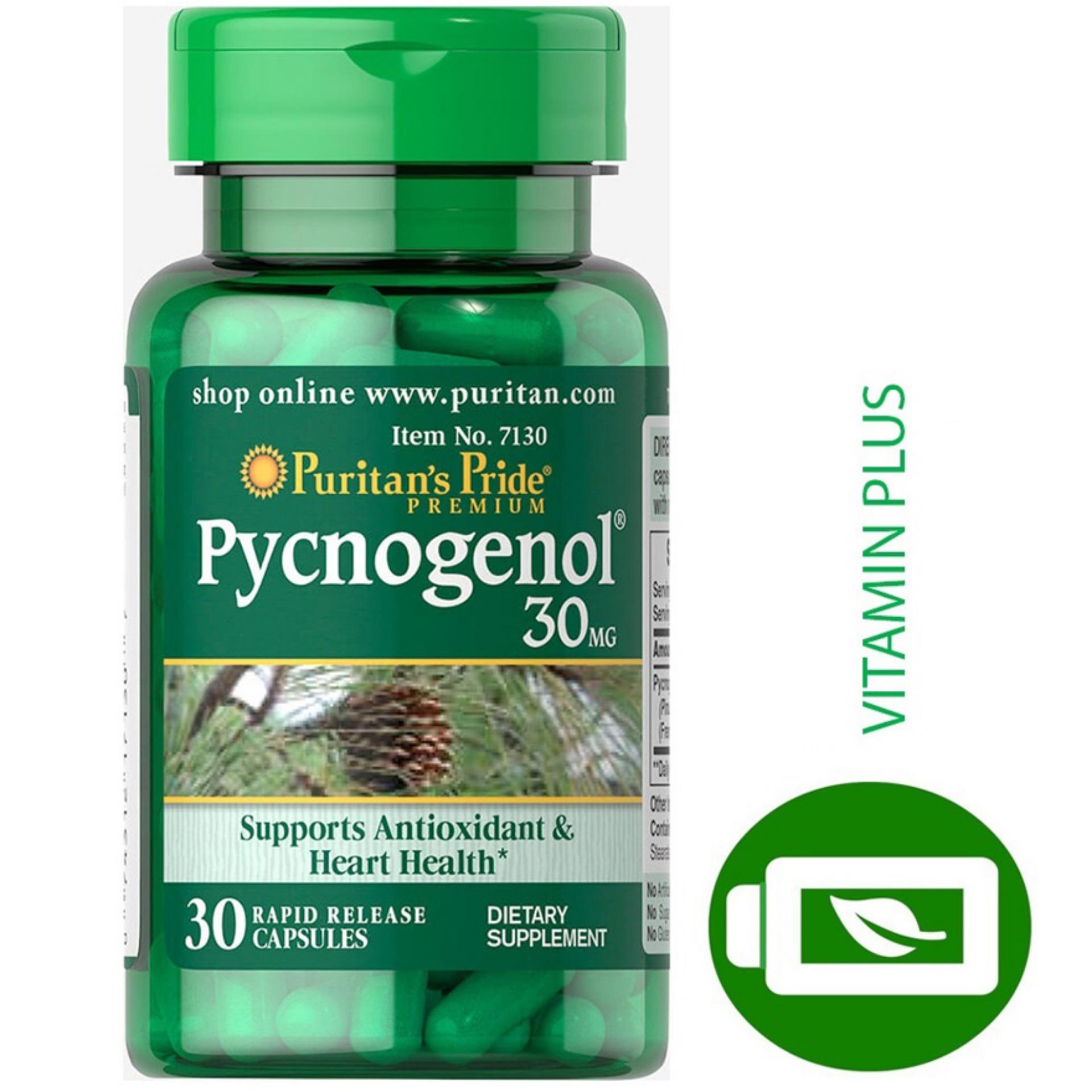 Chiết xuất nhựa cây thông đỏ Pycnogenol chống oxy hóa mạnh gấp 50 lần vitamin E ngừa lão hóa từ bên trong tốt cho tim mạch Puritan’s Pride