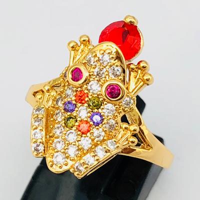 [HCM]NHẪN NỮ CON CÓC NGẬM NGỌC MẠ VÀNG 18K SÁNG BÓNG