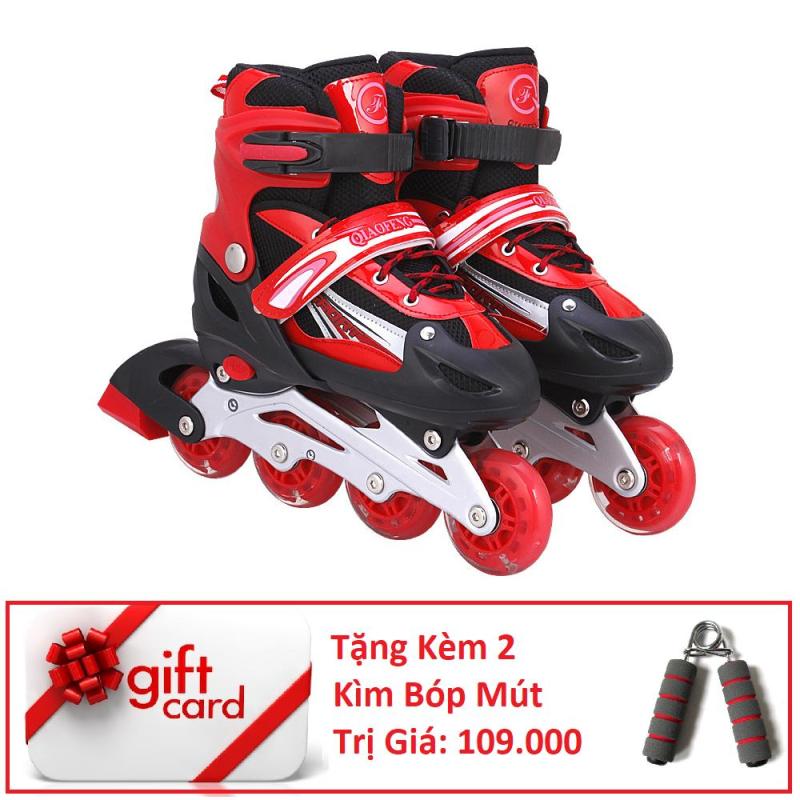 Phân phối Giày Trượt Patin Phát Sáng Bánh Cao Cấp (Size M) - TiGi Mall - Tặng Kèm 2 Bóp Tay Mút