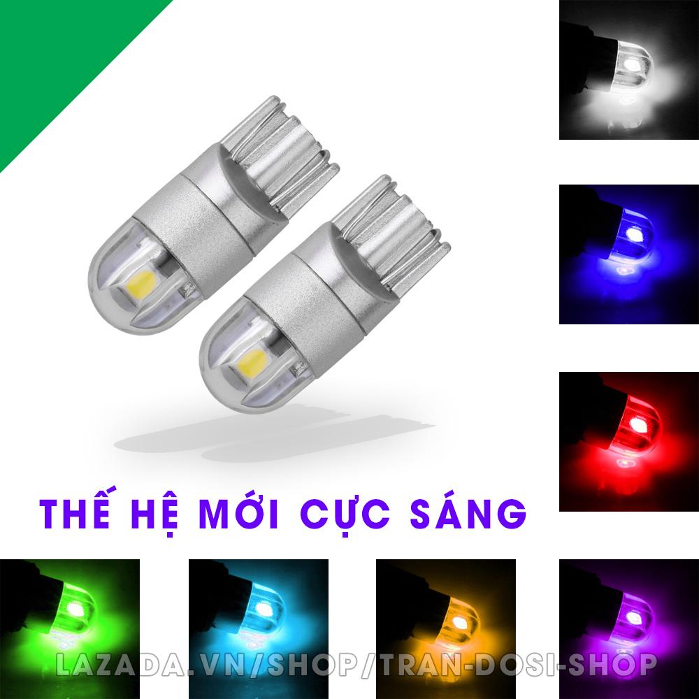 Cặp (02 Bóng) Đèn Led Demi Xi Nhan T10 2SMD 3030 Siêu Sáng với Điện Áp 12V Công Suất 1W Màu Sắc Đa Dạng Tháo Lắp Dễ Dàng