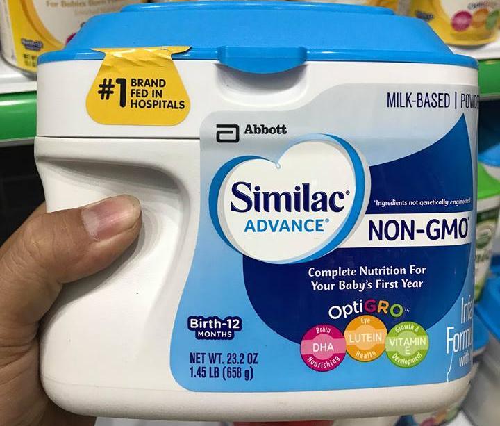 Sữa bột Similac Advance Non-GMO 658g cho trẻ từ 0-12 tháng của Mỹ.jpg