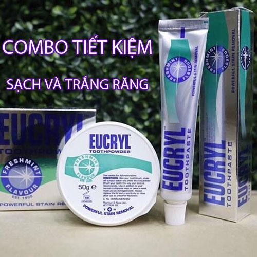 [HCM]Bộ kem đánh răng và Bột tẩy trắng răng EuCryl nhập khẩu từ Anh