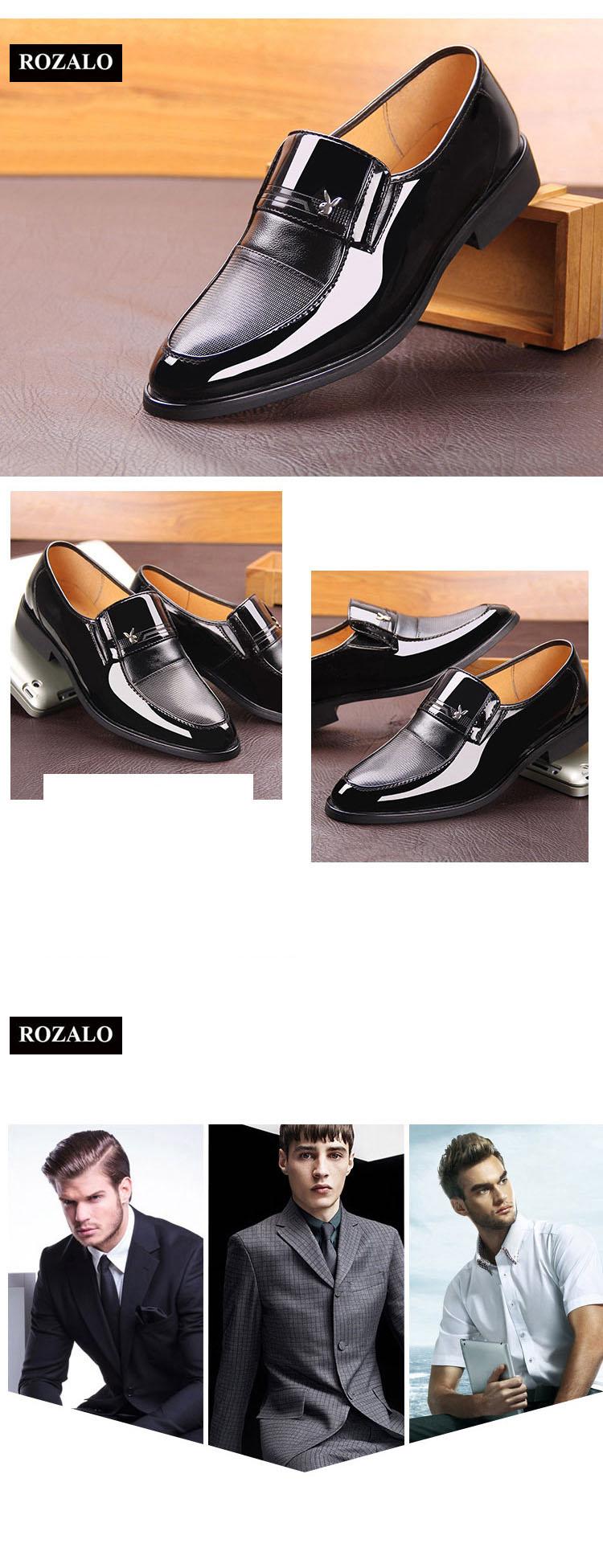 Giày tây nam công sở kiểu xỏ Rozalo RM68803