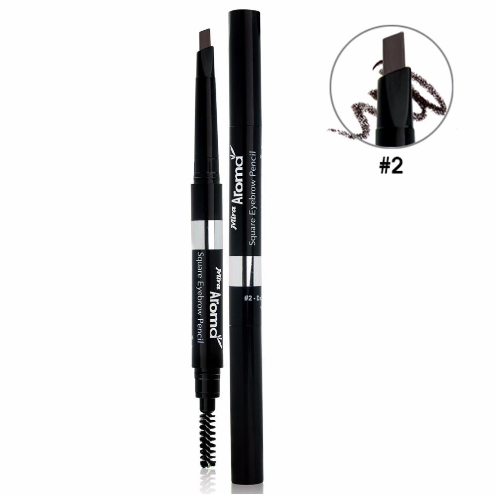 Chì Mày Định Hình Aroma Square Eyebrow Pencil No.02 Hàn Quốc 2.5G (Đen Nâu)