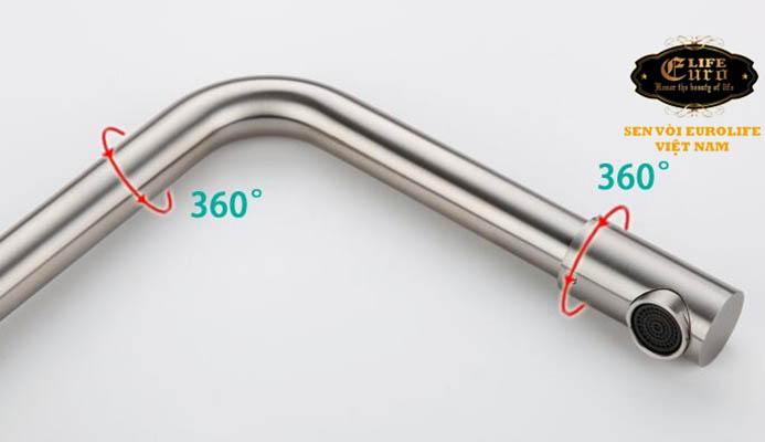 Vòi rửa chén nóng lạnh Inox SUS 304 Eurolife EL-T008 (Trắng vàng)-6.jpg