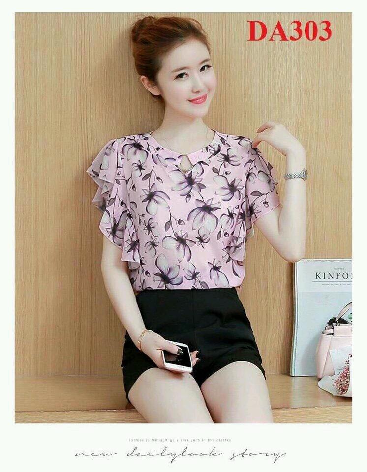 Set bộ áo tay bèo và quần short SET039