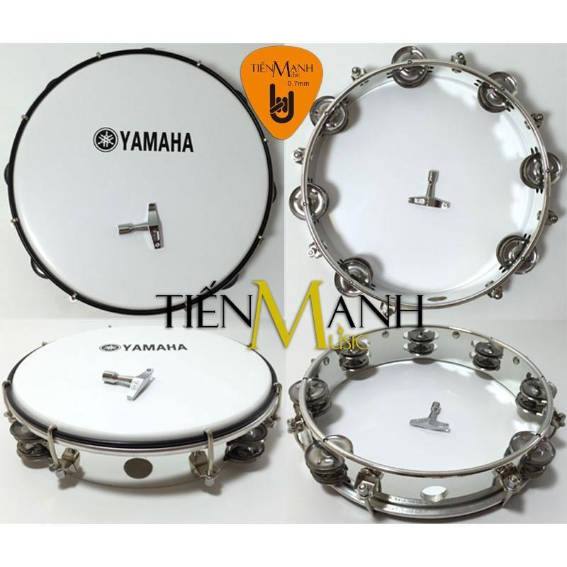 Trống lắc tay - Lục lạc gõ bo Tambourine Yamaha MT6-102A (Trắng - Trống chơi nhạc chế gõ po - Xipo - Tặng móng gẩy Tiến Mạnh Music)