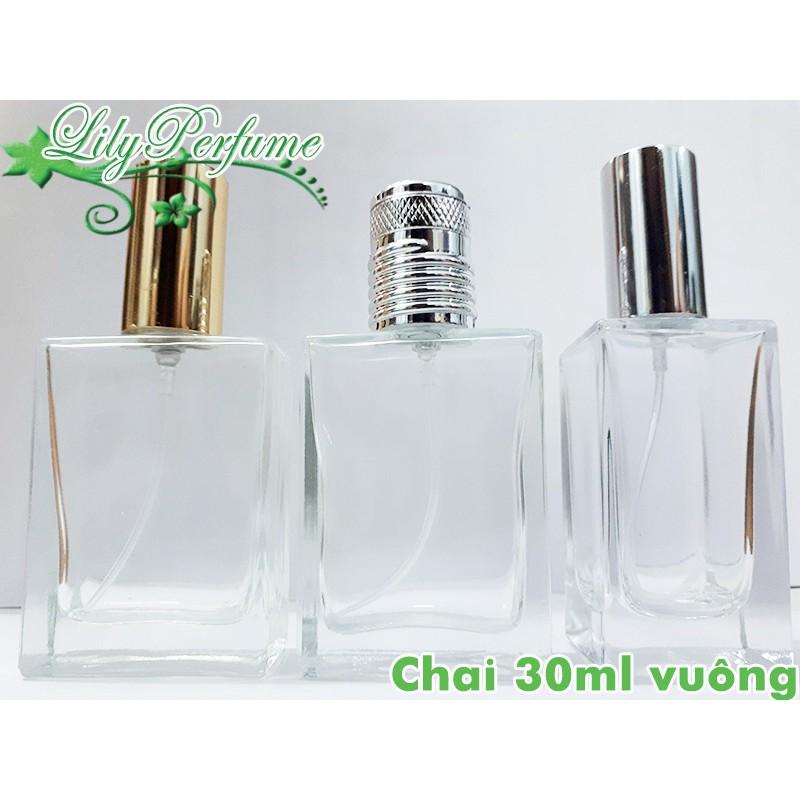 Lọ Chiết Nước Hoa 30Ml (Vỏ Chiết/Ống Chiết/Chai Chiết) Chai Bẹt Nắp Xoắn - Chai Bẹt Nắp Xoắn