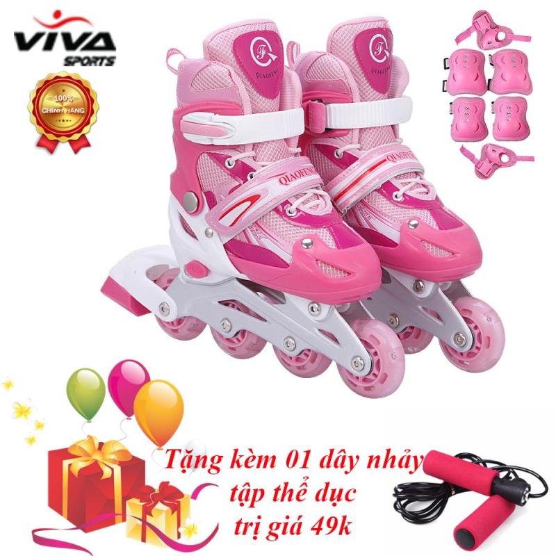 Phân phối Bộ Giày Trượt Patin Cao Cấp Gắn Đinh Phát Sáng (SIZE L) + ĐỒ BẢO HỘ - VIVA SPORT (TẶNG KÈM 1 DÂY NHẢY)