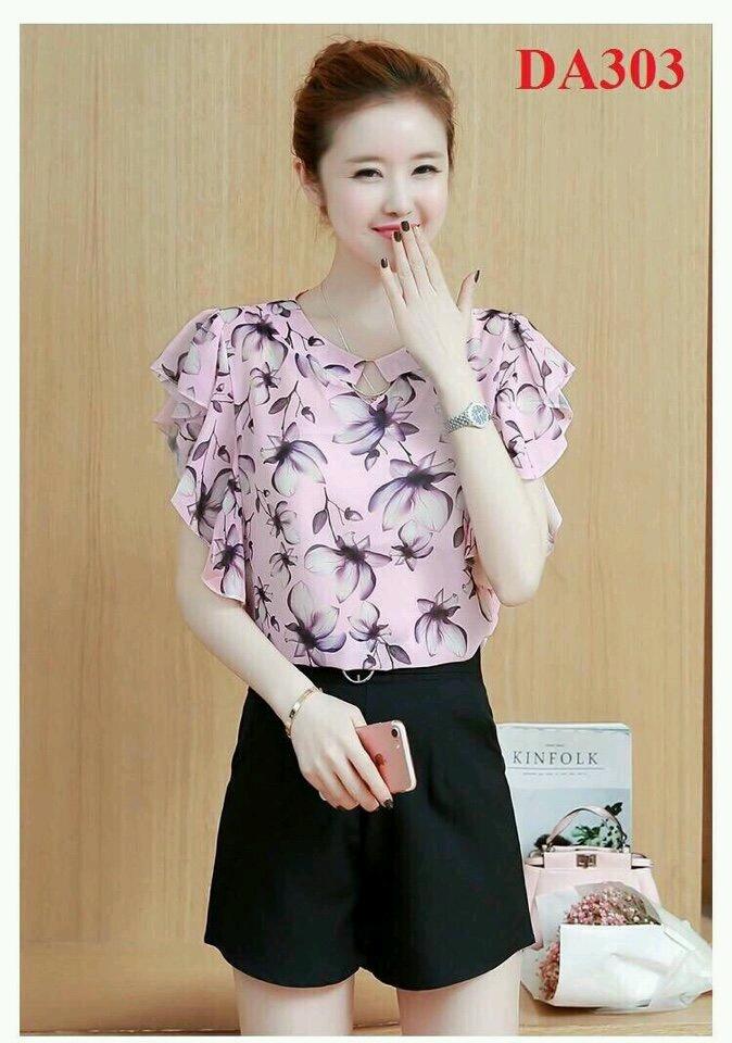 Set bộ áo tay bèo và quần short SET039