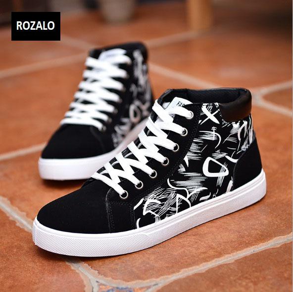 Giày cổ cao thời trang nam Rozalo RM6509B-Đen