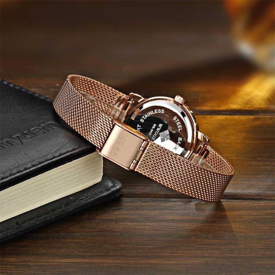 Đồng hồ nữ thời trang dây nhuyễn thép không gỉ cao cấp WWOOR 8823 (M Rose Gold)