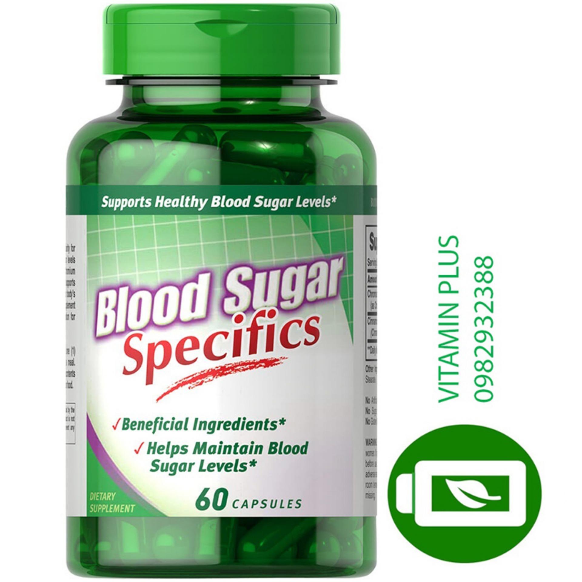 Viên uống giảm lượng đường trong máu hỗ trợ giảm các biến chứng ở người tiểu đường Blood Sugar specifics Puritans Pride 60 viên