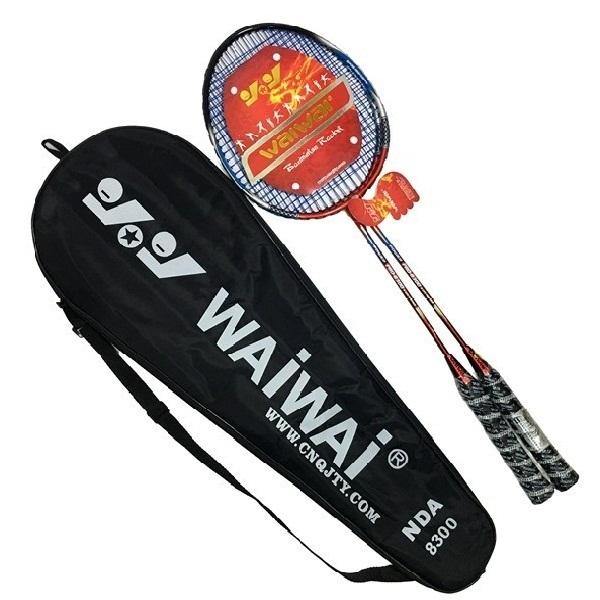 Bộ vợt cầu lông Waiwai 8300 + Hộp cầu 3 sao (Tập Luyện)