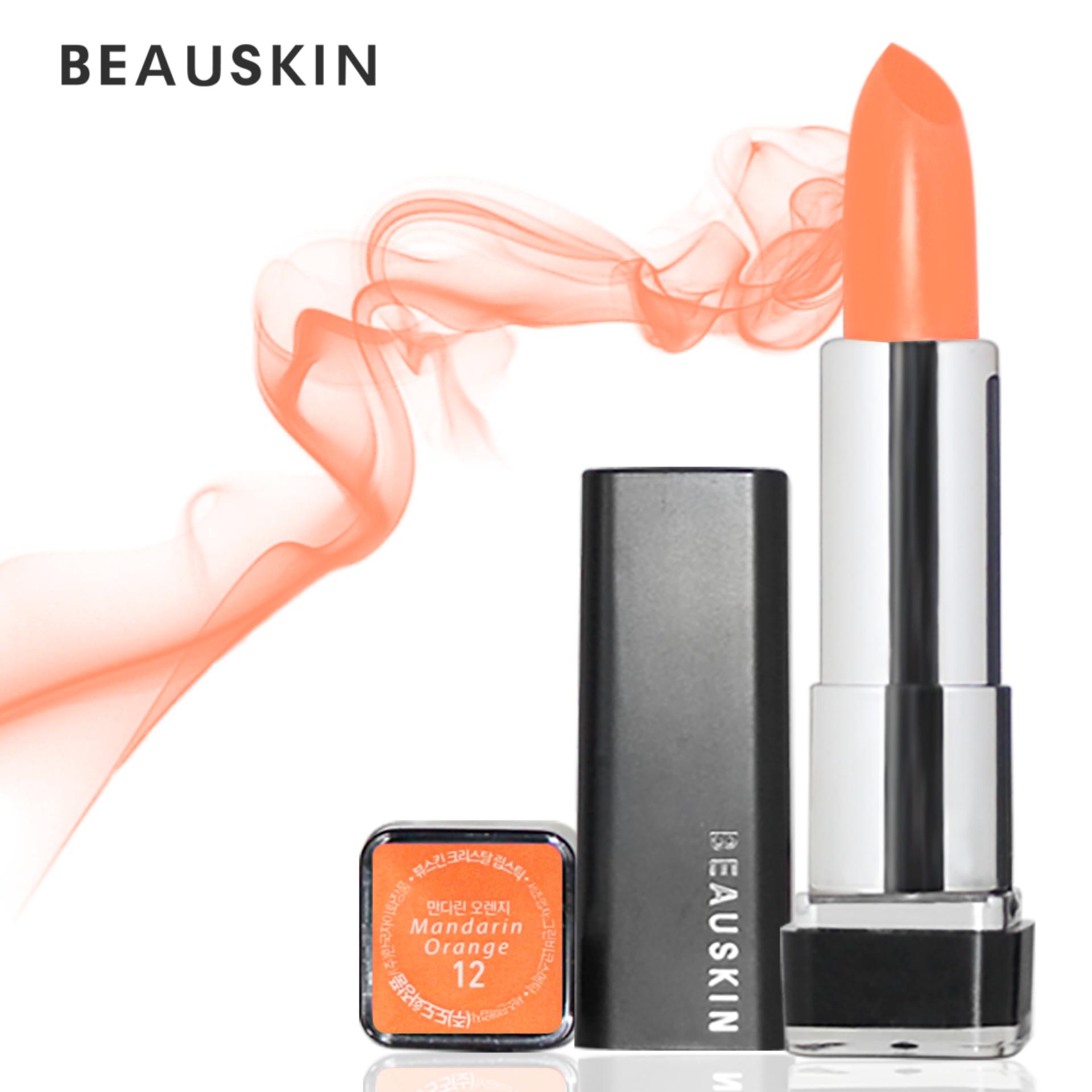 Son Môi Lâu Trôi Nhiều Dưỡng Beauskin Crystal Lipstick No.12 3.5G (Cam)