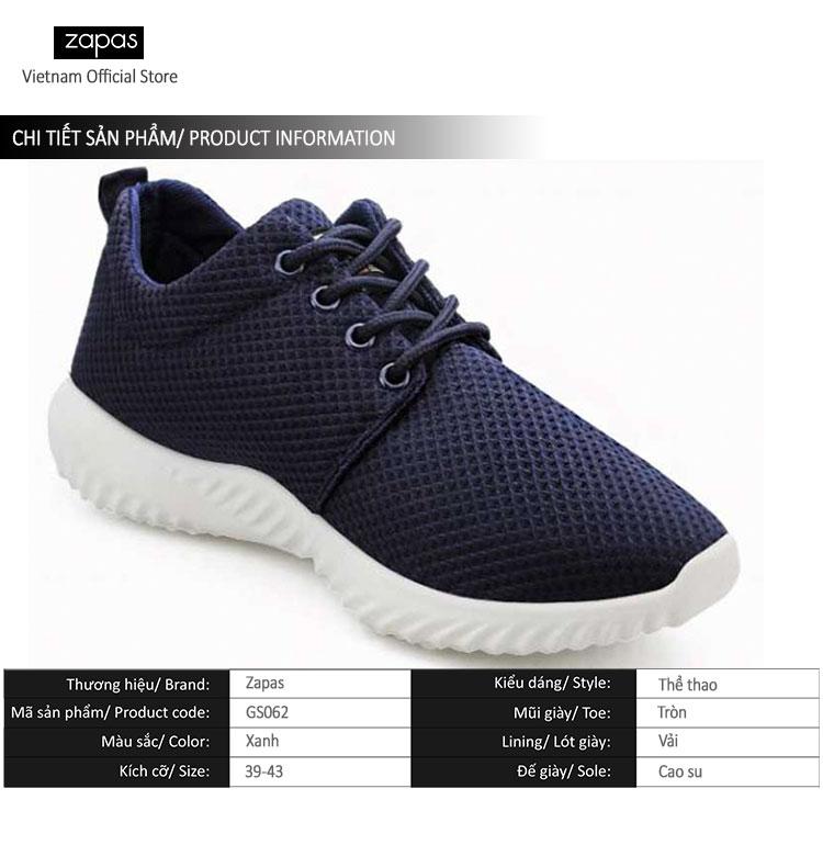 Giày Sneaker Thời Trang Nam Zapas – GS062 ( Xanh ) - Hãng Phân Phối Chính Thức