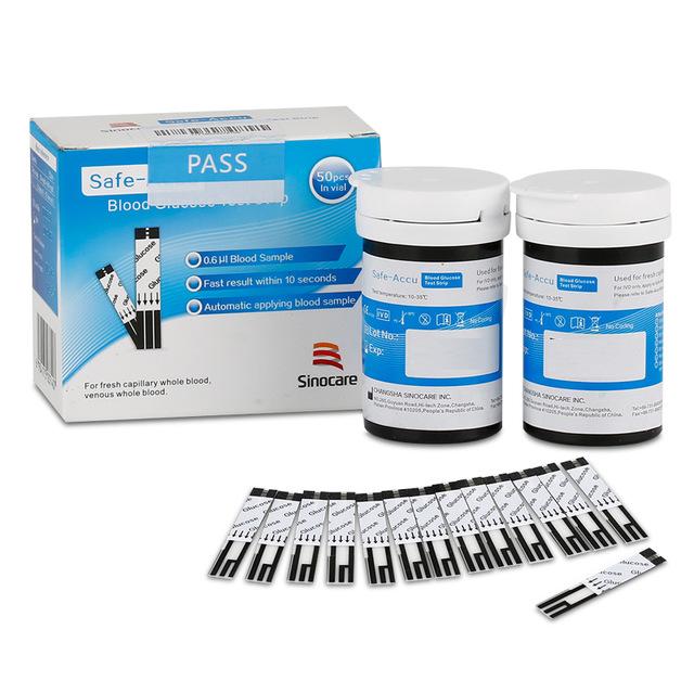 Que thử đường huyết Sinocare Safe ACCU hộp 25 que thử + 25 kim chích máu