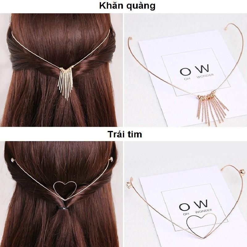 [Siêu Sale Giá Sốc - Tết 2020] Băng Đô Cài Tóc 2In1 Hàn Quốc (Khăn Quàng - Trái Tim)