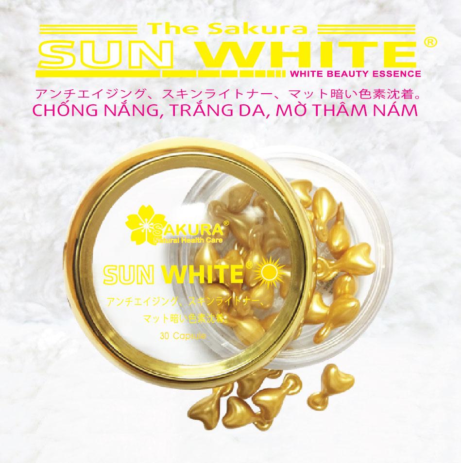 Chống Nắng Trắng Da Mờ Thâm Nám The Sakura Sun White