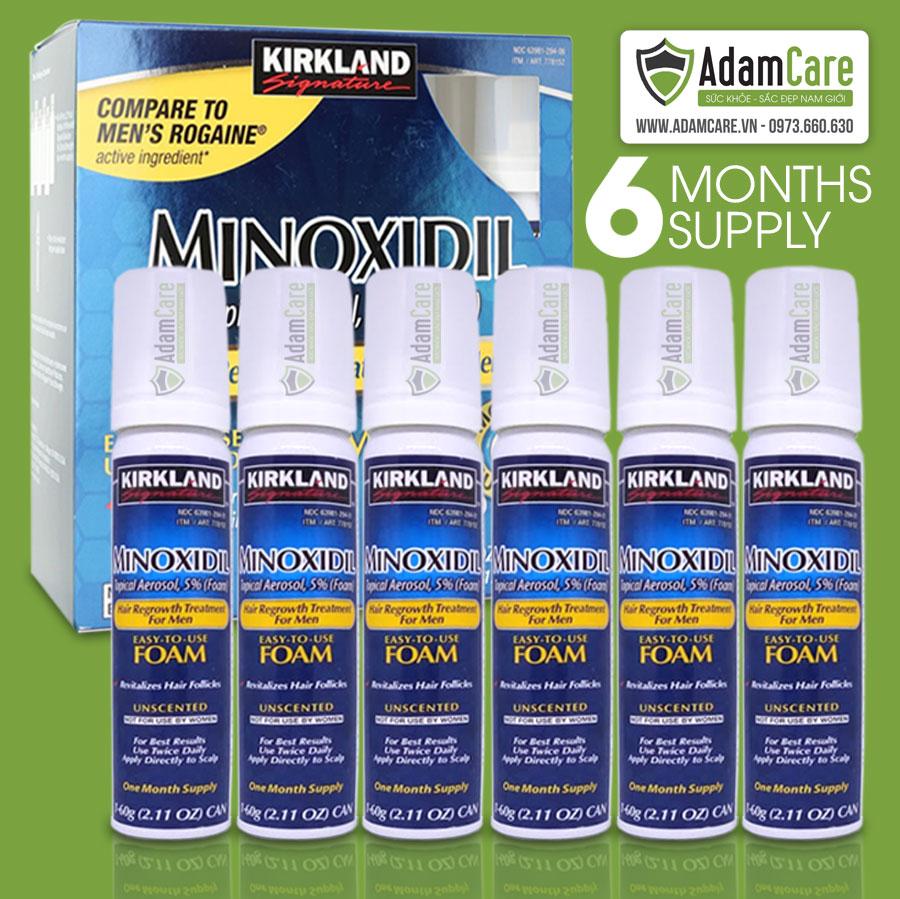 [Hcm]Thuốc Mọc Râu Tóc Minoxidil 5% Dạng Bọt Hộp 6 Lọ