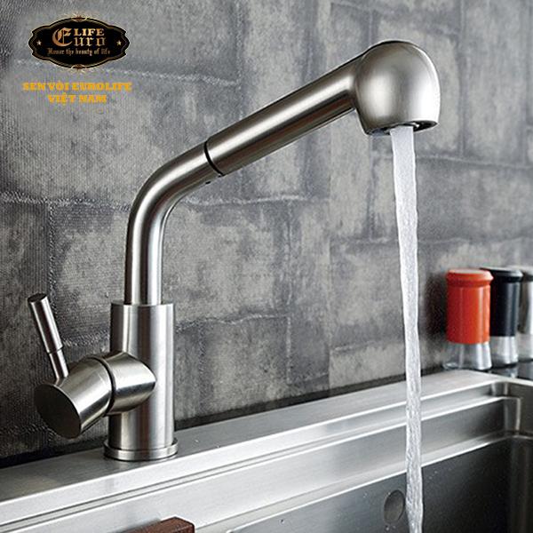Vòi rửa chén nóng lạnh tay kéo Inox SUS 304 Eurolife EL-T010 -.jpg